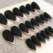 Black And Rose Gold Stiletto Faux Nails, Fake Nails, Rose Gold Tips, French Tips, Press On Nails, Pointy Nails,Glue On Nails, Gloss, Matte 