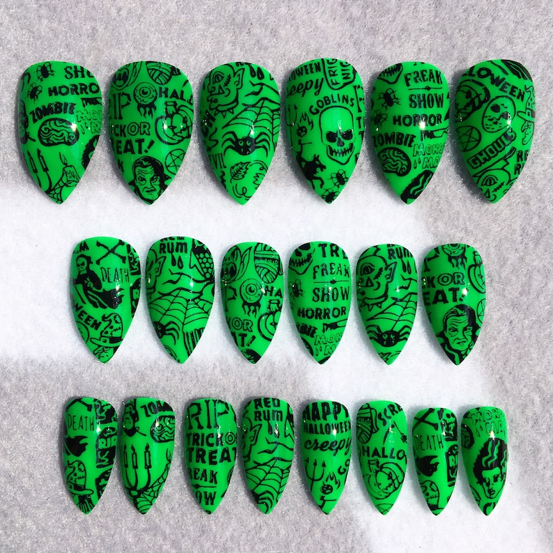 Halloween Word Cloud Fake Nails Faux Nails Glue On Nails ...