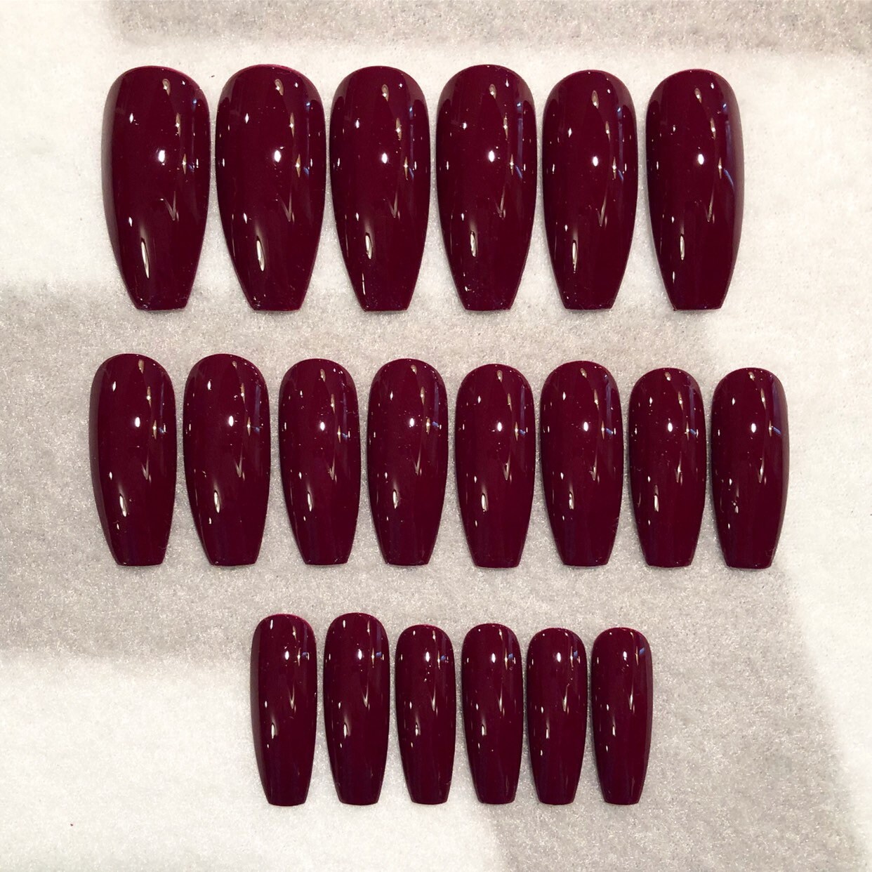 Cabernet Faux Nails Fake Nails Glue on Nails Deep Violet - Etsy