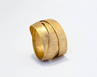 Five Loops Gold Ring | 18k Yellow Gold Asymmetric Design | Fine Jewelry