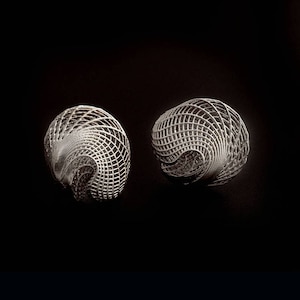 Sterling Silver Large Stud Earrings  | Wavy Sculpture Earrings | Gift for Mother Woman Wife | Anniversary Gift