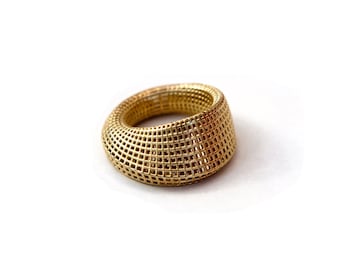 14 Karat Gold Unique ,  Statement ,Gold Ring , Contemporary   Unique cocktail ring