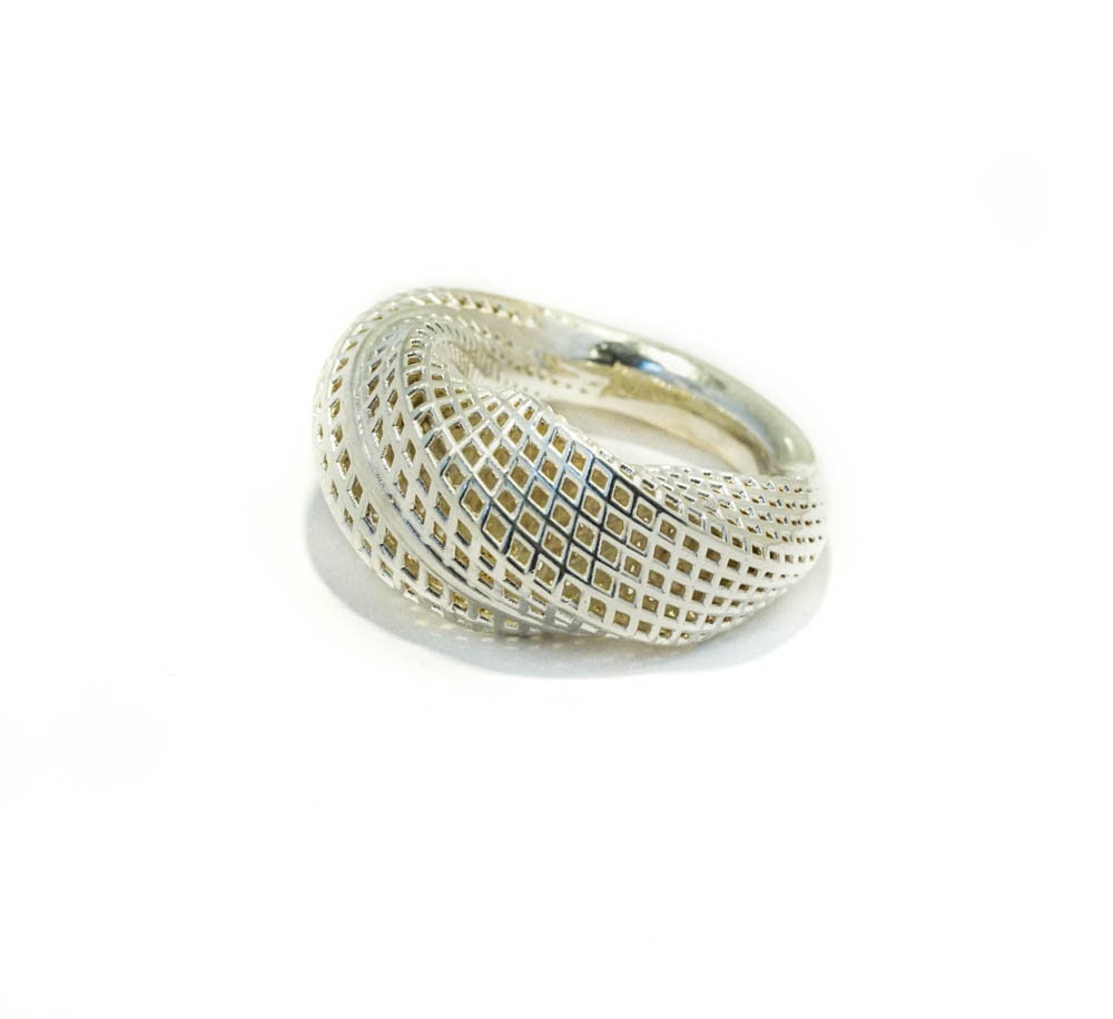 Sterling Silver Wavy Ring Silver Sculptural Band Statement - Etsy