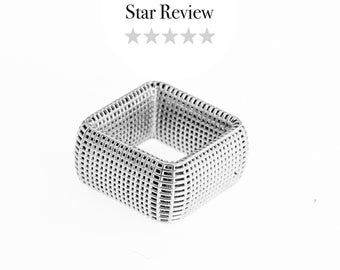 Sterling Silver  Square Large  Ring,  Geometric Ring, Statement Jewelry , Unique contemporary Earrings, Design Jewelry, Personalized jewelry