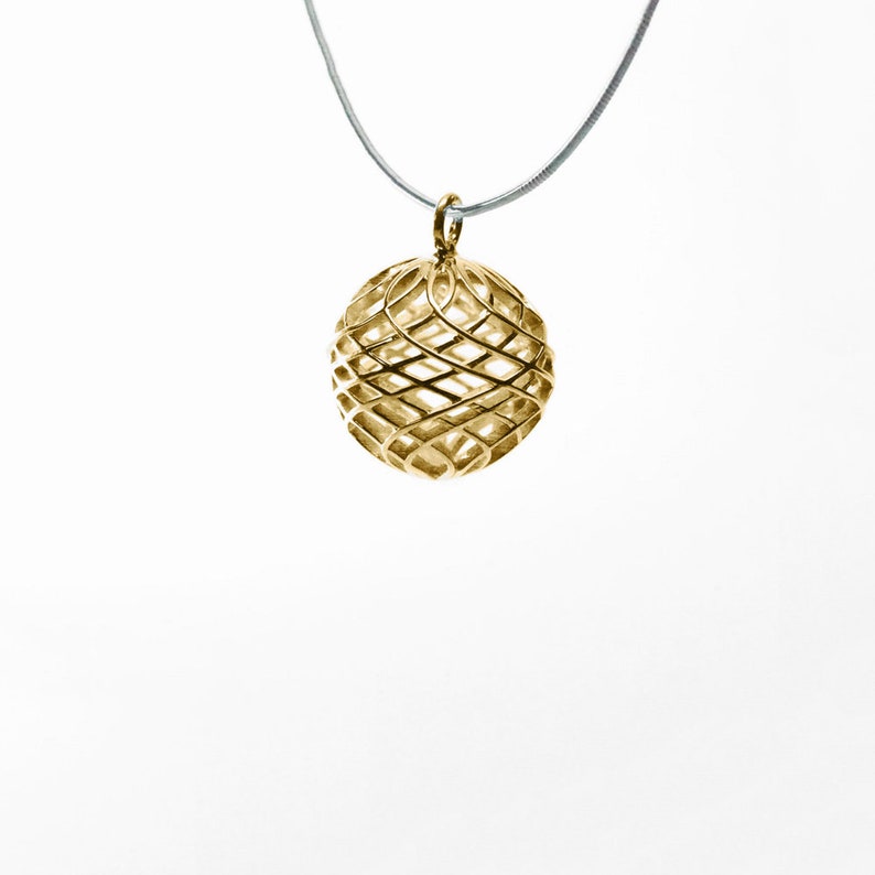 Simple Gold Ball Pendant Large Necklace 14k / 18k Gold Pendant Big