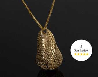 18k Gold Drop Pendant | Modern Pendant for Women | Statement Pendant Basket | 18k Unique Pendant | Contemporary | Fine Jewelry