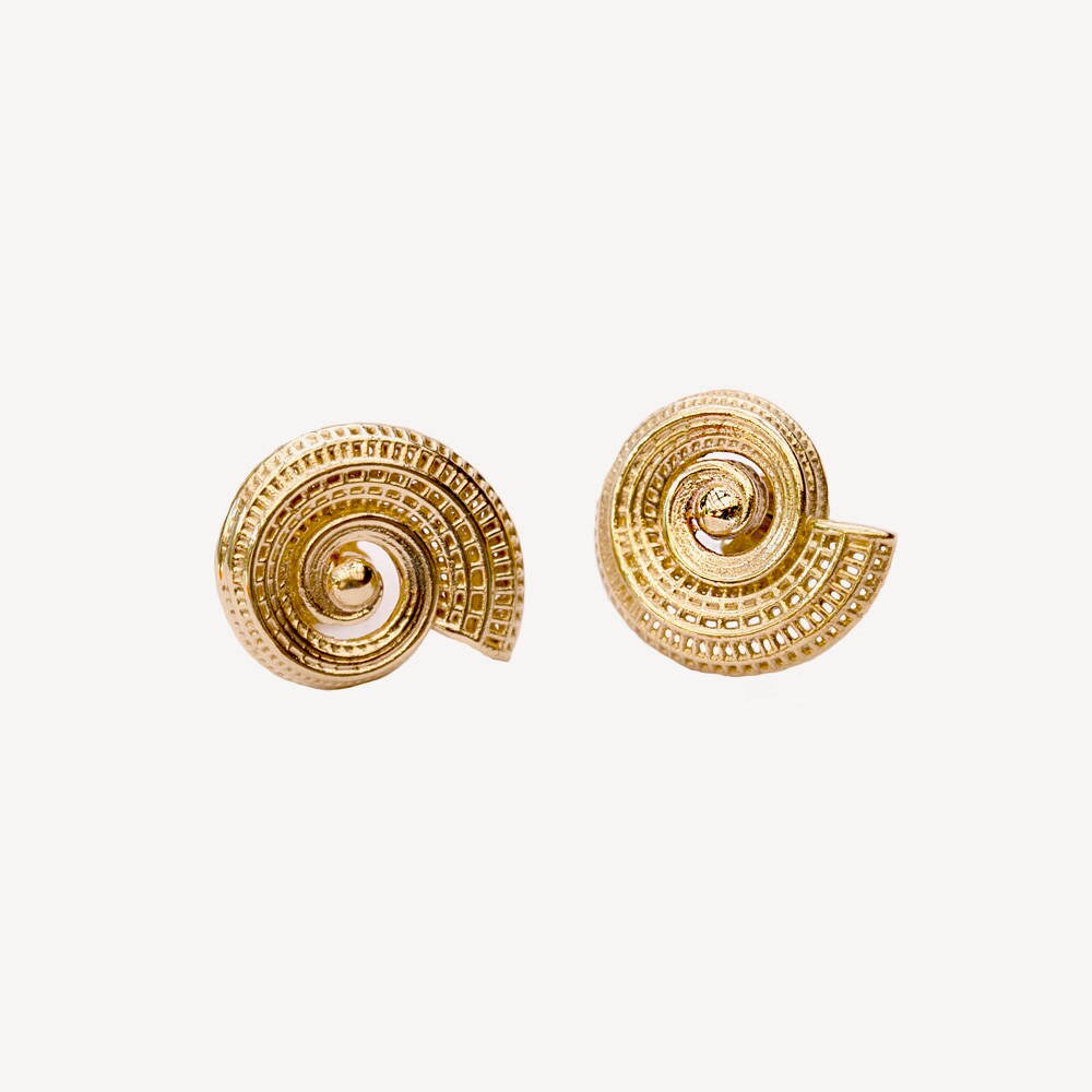 18k Unique Statement Earrings Spiral Earrings Contemporary - Etsy