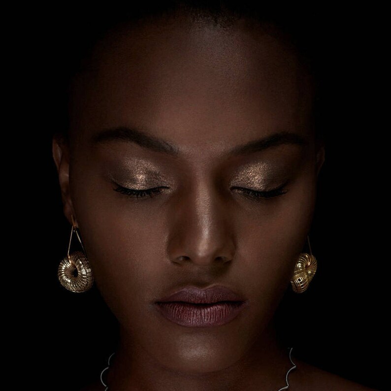 Huge Statement 14k Gold Earrings Unique Gold Earrings Etsy