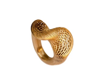 14k  Gold Ring Ring for Women | Statement  ring | Unique Cocktail Ring | 14k Sculptural Band |   Contemporary 14 Karat Ring | Gift For Her
