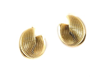 14k Gold Hoop Earrings | Statement Earrings | Unique Hoop Earrings |  Mobius Geometric Earrings | israel jewelry designer | Hella Ganor