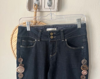 Sz 6/8: Upcycled Button Flare Bootcut Jeans