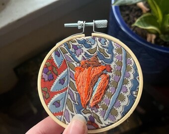 XSmall Orange Conch Shell Embroidery Hoop