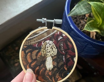 XSmall Morel Mushroom Embroidery Hoop