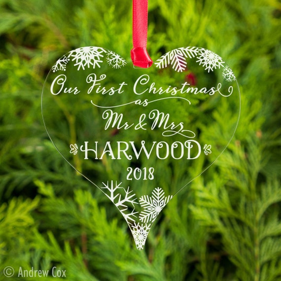 Bauble First Christmas 1st Xmas as Mr /& Mrs Decoration Gift Personalised