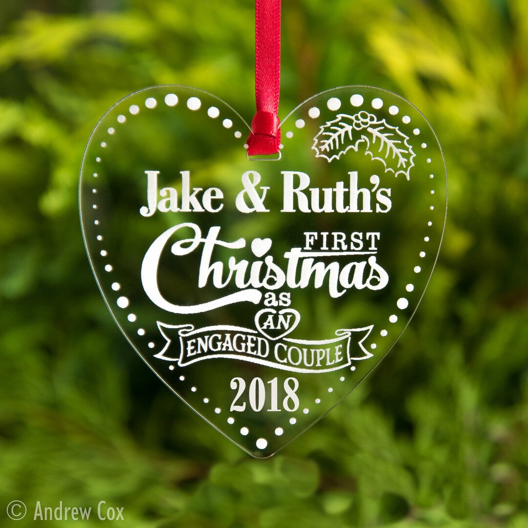 First Christmas as Engaged Couple Bauble Personalised 1st Etsy UK