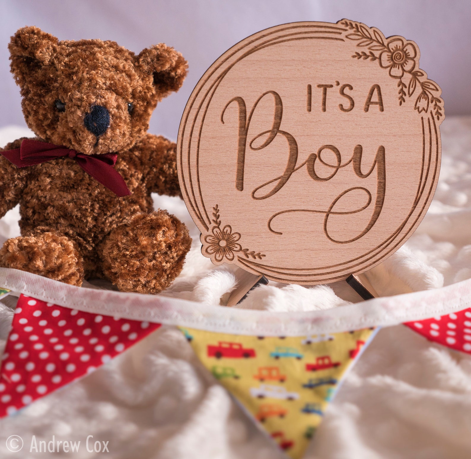It's a Boy Baby Gender Reveal Round Wooden Photography Etsy