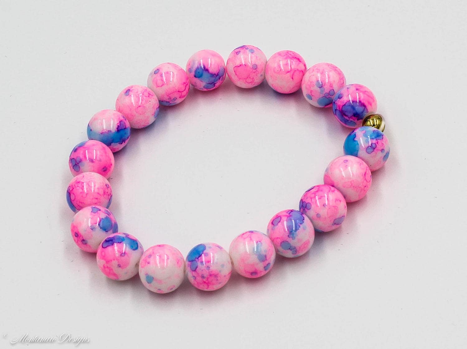 Pink Marble Bead Bracelet