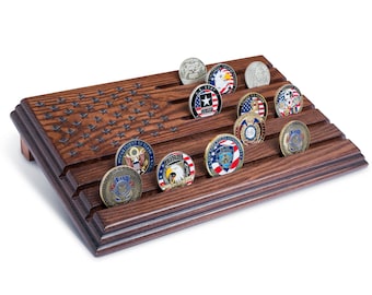 Details about   4 Row Challenge Coin Holder Military Coin Display Stand Desk Decoration for Men 