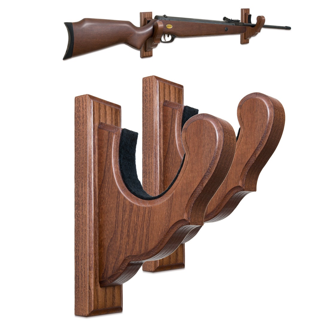 TESLYAR Gun Rack Wall Mount Hold up Displays Horizontal Gun Rack and Shotgun Hooks Store Rifle