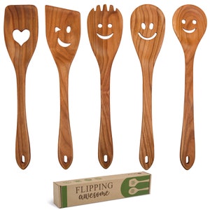 Spatula Set Walnut Wood Spurtle Supplies Wooden Spoons For Cooking - Kitchen Utensils