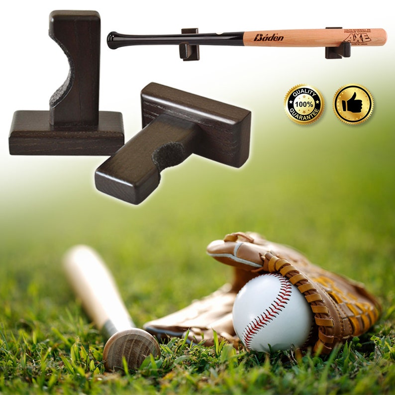 Baseball Softball Bat Rack Wood Felt Liner Wall Mount for Etsy