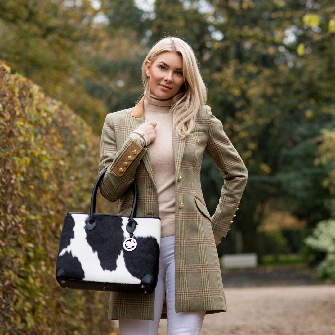 Black and White Cowhide Handbag Black and White Cowhide Bag Etsy