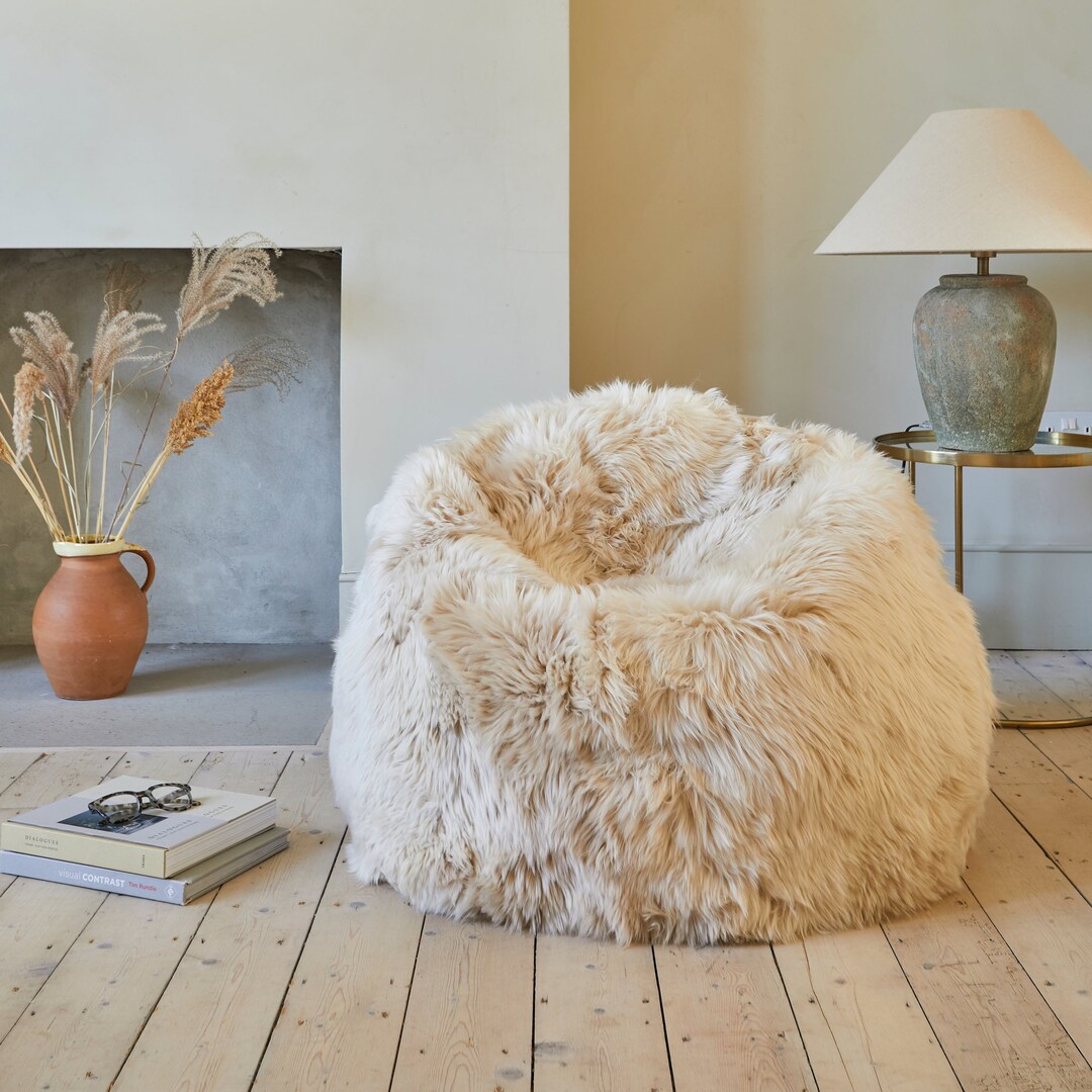 Large Sheepskin Beanbag Cream Made in England Etsy