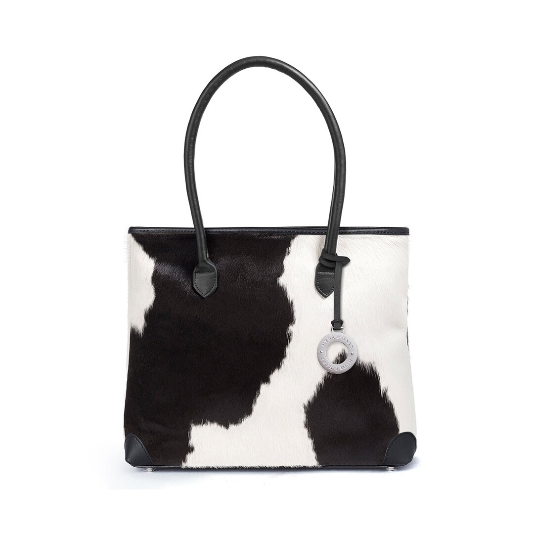 Black and White Cowhide Bag Black and White Cowhide Tote Etsy