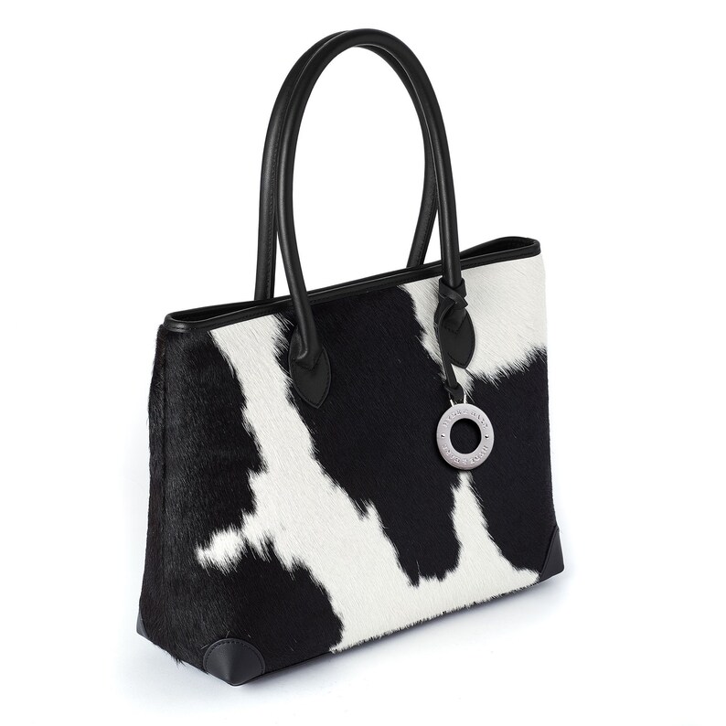 Black and White Cowhide Bag Black and White Cowhide Tote Etsy