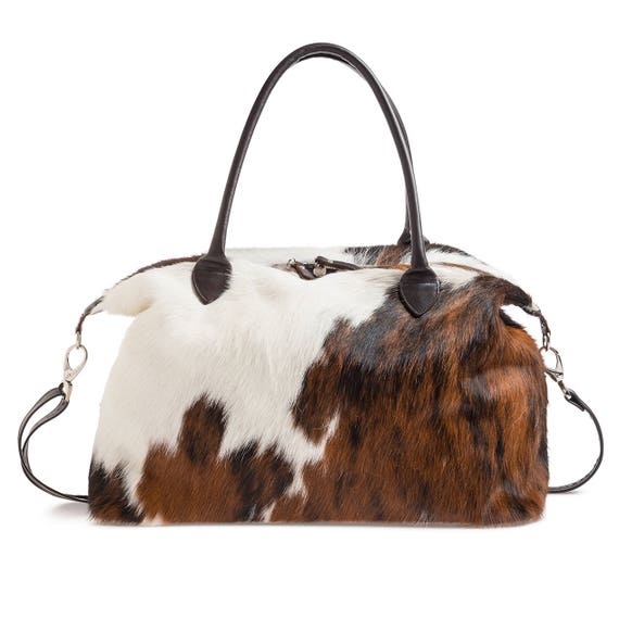 Cowhide Travel Bag Cowhide Leather Travel Bag Cowhide Etsy