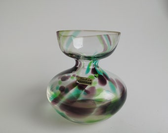 German Friedrich Glass vase, Friedrich Mungeblasen, vintage 1970s