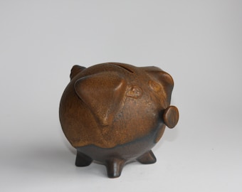 Vintage 1960s Topferei Kiel Atelier, Carstens Studio Pottery Piggy Bank / Pig, West German Pottery