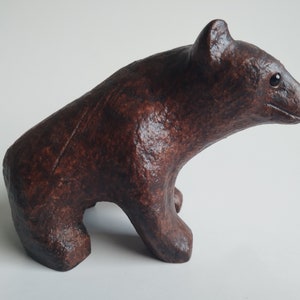 Mid century 1960s Swedish Bear Figurine by Carl Roos for Hammerdal, made from forest materials
