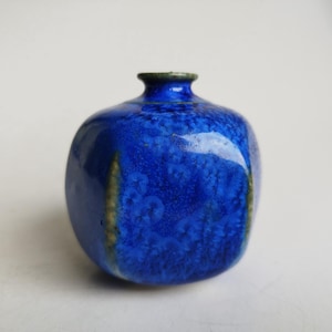 AKL Langenhessen, Albert Kiessling crystalline glaze small vase, Mid Century 1970s German DDR pottery