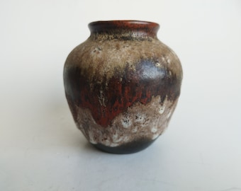 Keramik RUSCHA fat lava vase 863, vintage 1970s German pottery