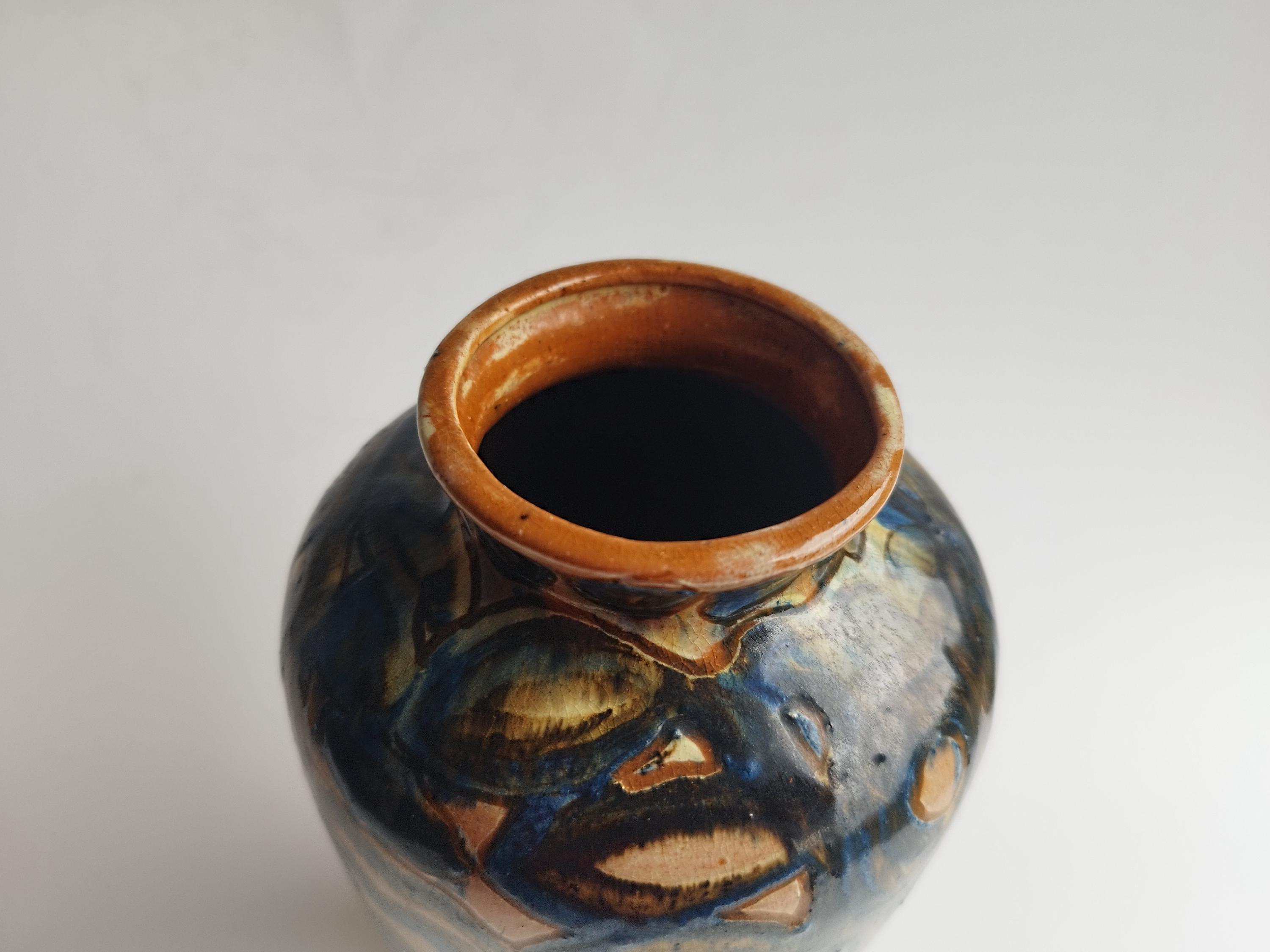 Kupittaa、Kupittaan Savi 花瓶、アンティーク フィンランド陶器