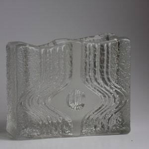 Mid Century Modernist Glass Vase by Heiner Duesterhaus for Walther glass (Heiner Düsterhaus)