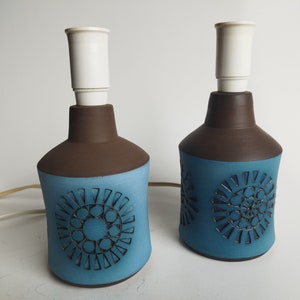 Tomas Anagrius Alingsas Keramik table lamps, set of 2, Mid Century 1960s Scandinavian pottery