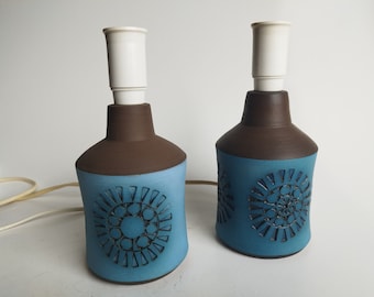 Tomas Anagrius Alingsas Keramik Tischlampen, Set mit 2 Stück, Mid Century 1960er Jahre skandinavische Keramik