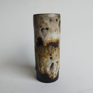 Vintage 1970s German pottery RUSCHA fat lava cylinder vase