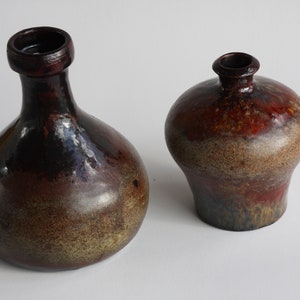 Mid Century Modern 1970s ELMAR & ELKE KUBICEK Studio Keramik 2 Modernist Vases
