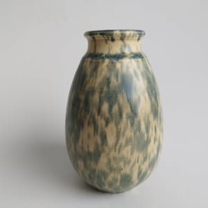 Hoganas Keramik stoneware handmade vase, vintage 1950s Swedish pottery