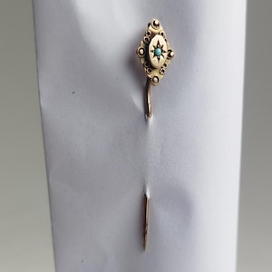 Antique Victorian 9 ct Gold H&CB 375 Gentleman Stick Pin, turquoise gemstone