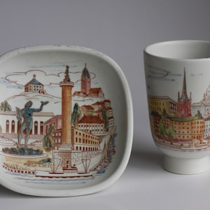 Ciotola svedese RORSTRAND Keramik degli anni &#39;60 GOTEBORG e vaso STOCKHOLM di Lars Thoren, ceramica scandinava