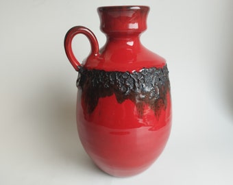 SCHEURICH Vase 209-18, Fat Lava, Vintage 1970s West German Pottery