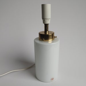 Danish ODRECO White / Opal Table Lamp, Mid Century 1970s Scandinavian glass