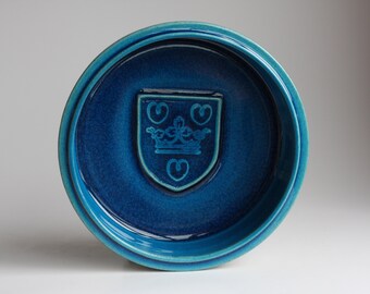 Mid Century 1960s HAK Keramik KAHLER Danish stoneware bowl with turquoise glaze handmade