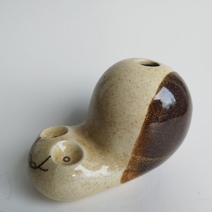 West German pottery handmade sculptural ceramic vase, modernist design, Mid century