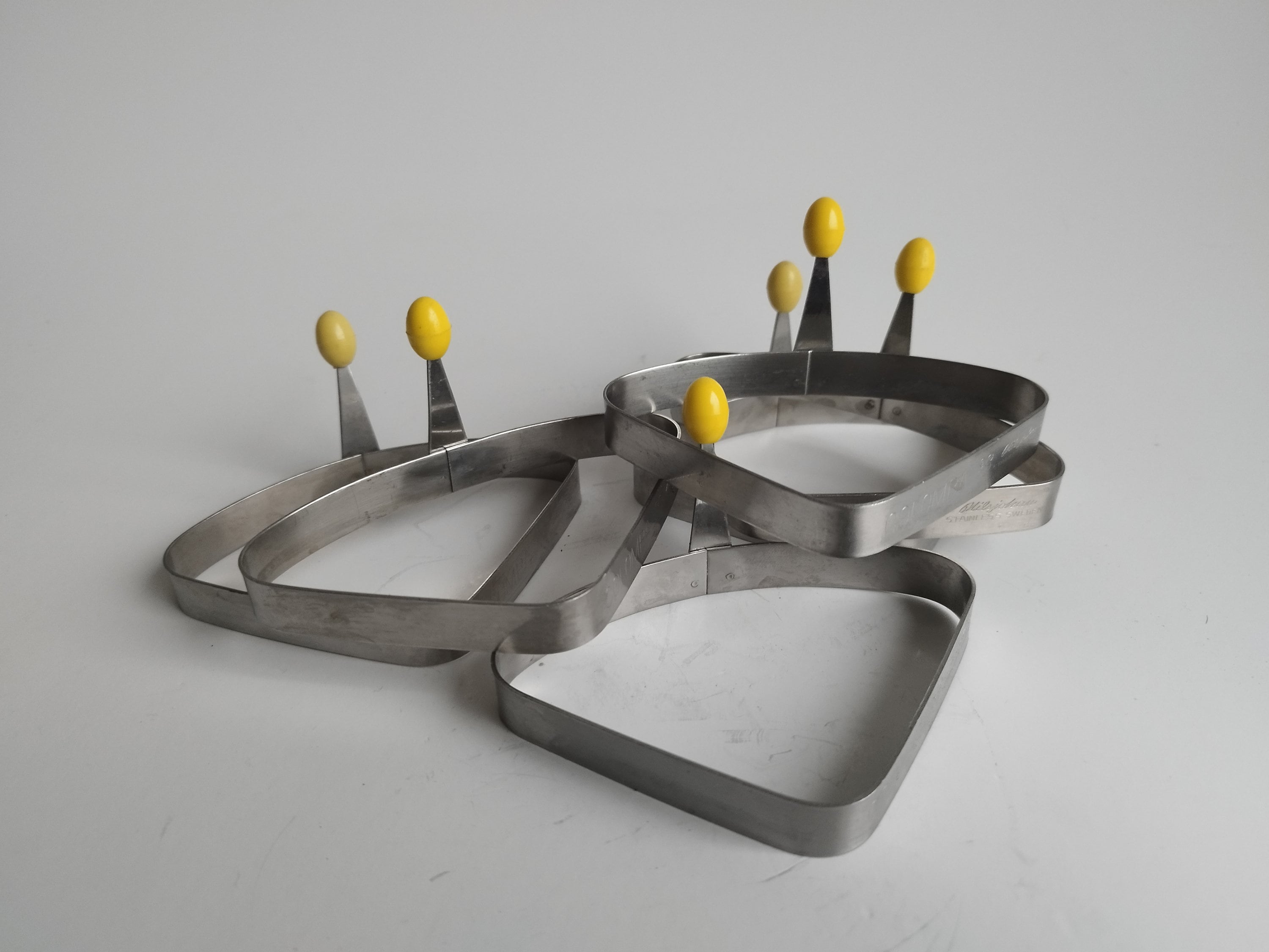 NILS JOHAN Colomba Stainless steel egg form, set of 6, vintage 1970s, Swedish design