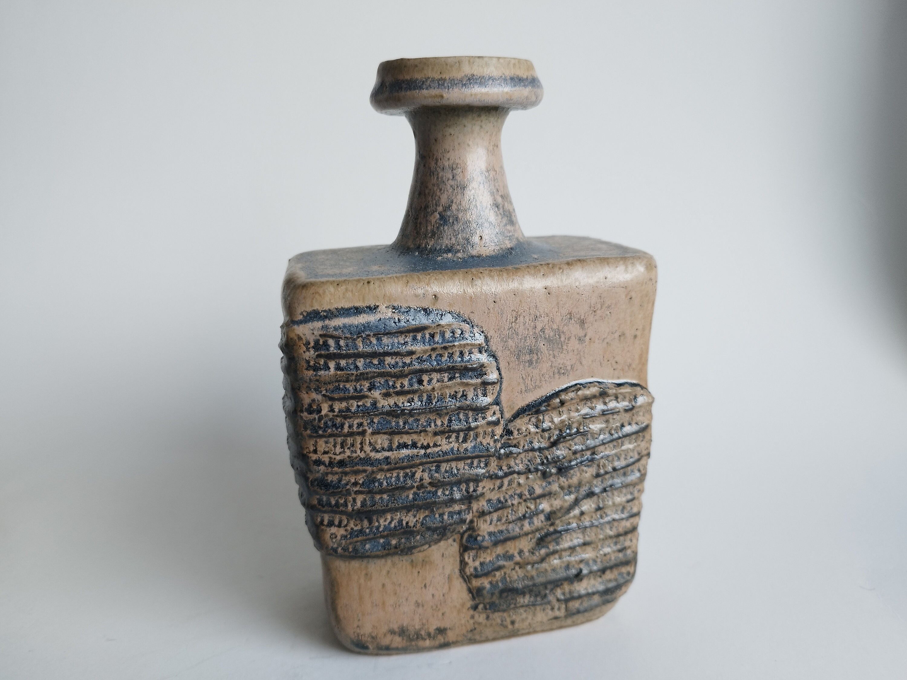 工芸品 Scandinavian Vintage vase Nittsjo Sweden. Beautiful Colourful Ceramic Vase. Swedish